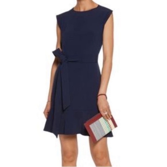 Sandro Paris Navy Blue Cut Out Back Crepe Mini Dress - Picture 10 of 10